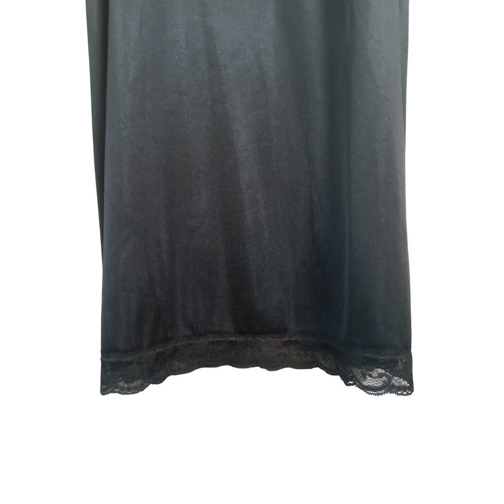 Vanity Fair Vintage Black Lace Trim Full Slip Vintage Nylon Antron III Size 34 - Picture 4 of 11